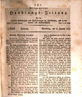 Allgemeine Handlungs-Zeitung Sonntag 11. Januar 1824