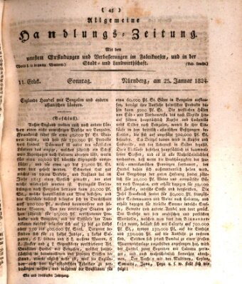 Allgemeine Handlungs-Zeitung Sonntag 25. Januar 1824