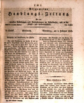 Allgemeine Handlungs-Zeitung Mittwoch 4. Februar 1824