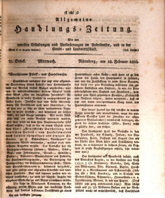 Allgemeine Handlungs-Zeitung Mittwoch 18. Februar 1824