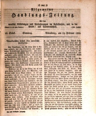 Allgemeine Handlungs-Zeitung Sonntag 29. Februar 1824