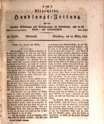 Allgemeine Handlungs-Zeitung Mittwoch 24. März 1824