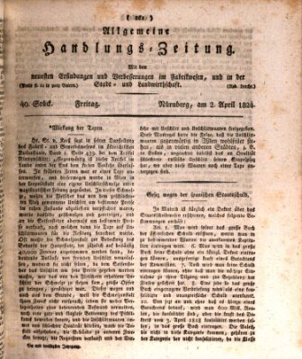 Allgemeine Handlungs-Zeitung Freitag 2. April 1824