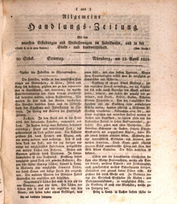 Allgemeine Handlungs-Zeitung Sonntag 25. April 1824