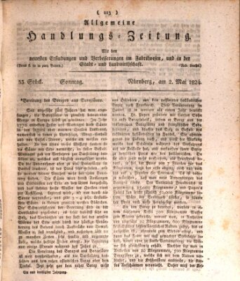 Allgemeine Handlungs-Zeitung Sonntag 2. Mai 1824