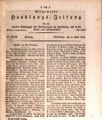 Allgemeine Handlungs-Zeitung Freitag 4. Juni 1824