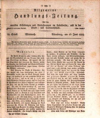 Allgemeine Handlungs-Zeitung Mittwoch 16. Juni 1824