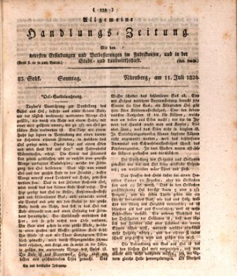 Allgemeine Handlungs-Zeitung Sonntag 11. Juli 1824