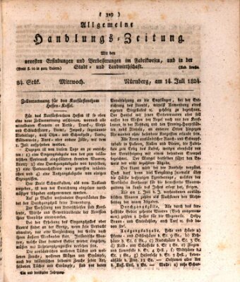 Allgemeine Handlungs-Zeitung Mittwoch 14. Juli 1824