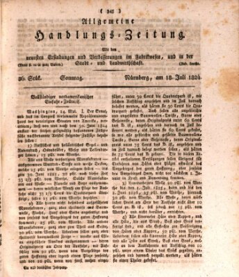 Allgemeine Handlungs-Zeitung Sonntag 18. Juli 1824