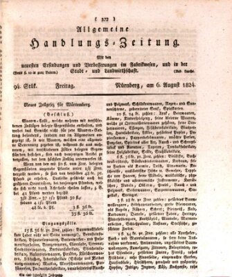 Allgemeine Handlungs-Zeitung Freitag 6. August 1824