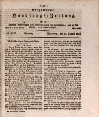 Allgemeine Handlungs-Zeitung Sonntag 29. August 1824