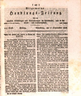 Allgemeine Handlungs-Zeitung Freitag 17. September 1824