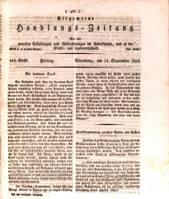 Allgemeine Handlungs-Zeitung Freitag 24. September 1824