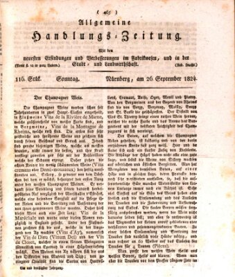 Allgemeine Handlungs-Zeitung Sonntag 26. September 1824