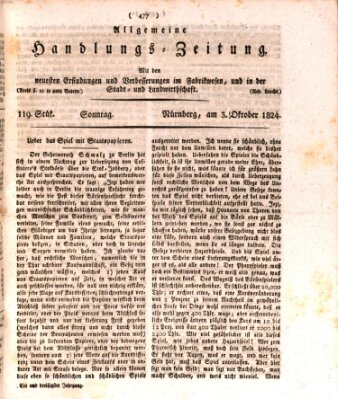 Allgemeine Handlungs-Zeitung Sonntag 3. Oktober 1824