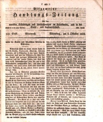 Allgemeine Handlungs-Zeitung Mittwoch 6. Oktober 1824