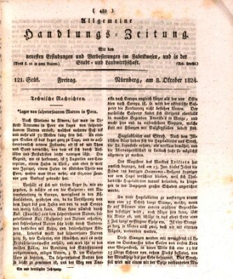 Allgemeine Handlungs-Zeitung Freitag 8. Oktober 1824