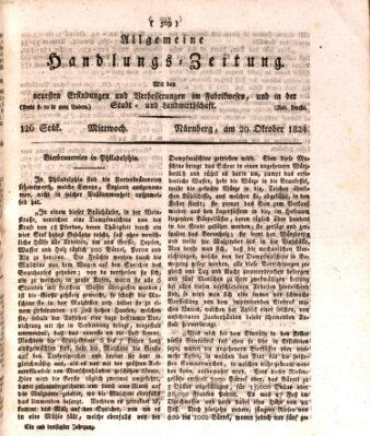 Allgemeine Handlungs-Zeitung Mittwoch 20. Oktober 1824