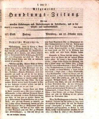 Allgemeine Handlungs-Zeitung Freitag 22. Oktober 1824