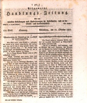 Allgemeine Handlungs-Zeitung Sonntag 31. Oktober 1824