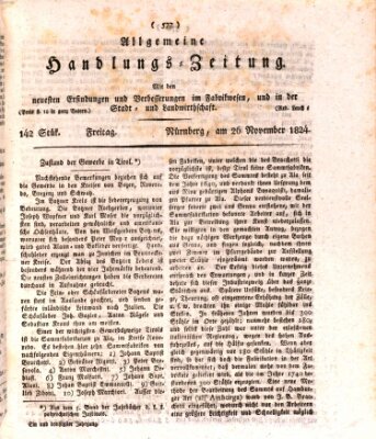 Allgemeine Handlungs-Zeitung Freitag 26. November 1824