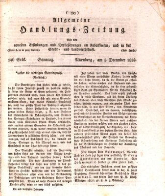 Allgemeine Handlungs-Zeitung Sonntag 5. Dezember 1824