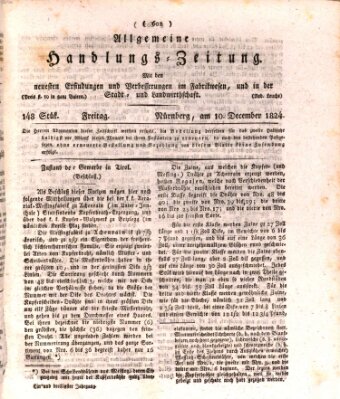 Allgemeine Handlungs-Zeitung Freitag 10. Dezember 1824