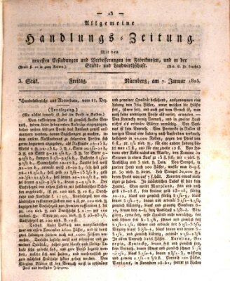 Allgemeine Handlungs-Zeitung Freitag 7. Januar 1825