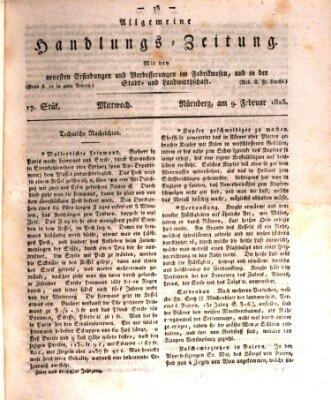 Allgemeine Handlungs-Zeitung Mittwoch 9. Februar 1825