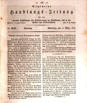 Allgemeine Handlungs-Zeitung Sonntag 13. März 1825