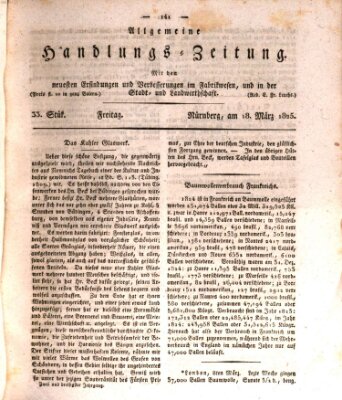 Allgemeine Handlungs-Zeitung Freitag 18. März 1825