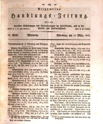 Allgemeine Handlungs-Zeitung Mittwoch 23. März 1825