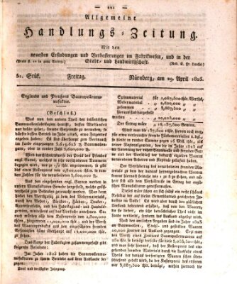 Allgemeine Handlungs-Zeitung Freitag 29. April 1825