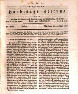 Allgemeine Handlungs-Zeitung Freitag 24. Juni 1825