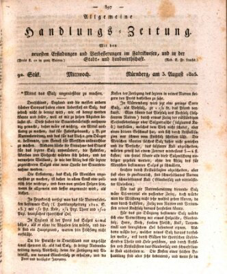 Allgemeine Handlungs-Zeitung Mittwoch 3. August 1825