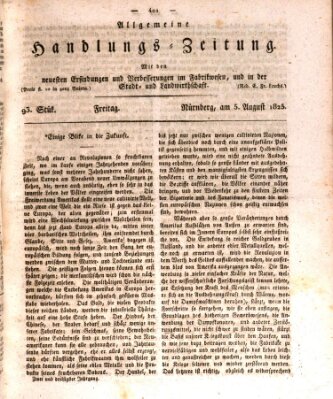 Allgemeine Handlungs-Zeitung Freitag 5. August 1825