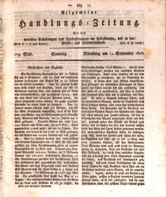 Allgemeine Handlungs-Zeitung Sonntag 11. September 1825