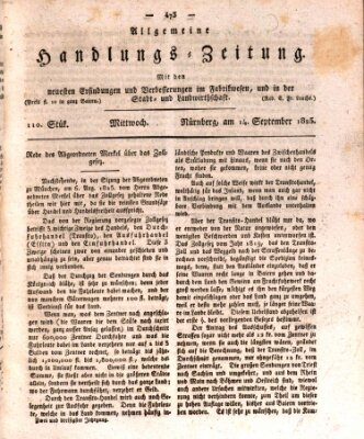 Allgemeine Handlungs-Zeitung Mittwoch 14. September 1825