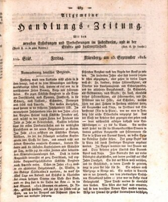 Allgemeine Handlungs-Zeitung Freitag 23. September 1825