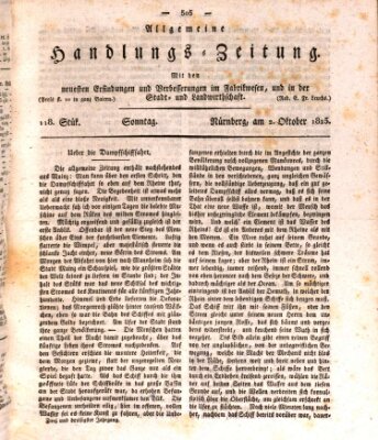 Allgemeine Handlungs-Zeitung Sonntag 2. Oktober 1825