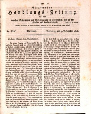 Allgemeine Handlungs-Zeitung Mittwoch 9. November 1825