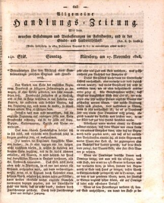 Allgemeine Handlungs-Zeitung Sonntag 27. November 1825