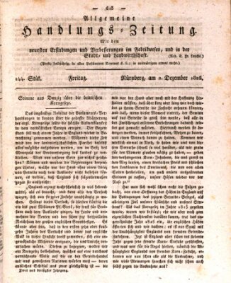 Allgemeine Handlungs-Zeitung Freitag 2. Dezember 1825