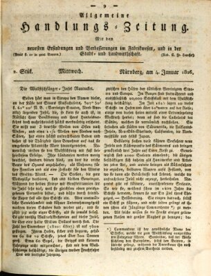 Allgemeine Handlungs-Zeitung Mittwoch 4. Januar 1826