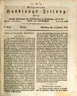 Allgemeine Handlungs-Zeitung Freitag 13. Januar 1826