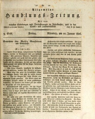 Allgemeine Handlungs-Zeitung Freitag 20. Januar 1826