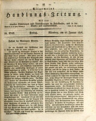 Allgemeine Handlungs-Zeitung Freitag 27. Januar 1826