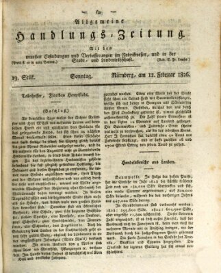 Allgemeine Handlungs-Zeitung Sonntag 12. Februar 1826