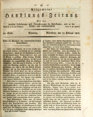 Allgemeine Handlungs-Zeitung Sonntag 19. Februar 1826